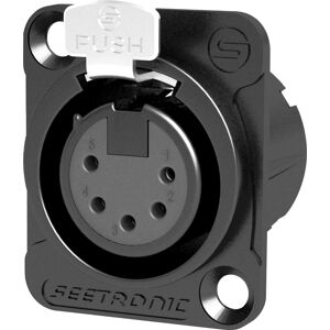 Seetronic XLR 5P Chassis, female Broches argentées, boîtier noir - Prise encastrables