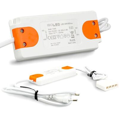 ISOLED Transfo gamme Sys-Slim, 12VDC/0-15W, avec connecteur plat et mini distributeur miniAMP 4 - Ballasts - Publicité ISOLED Transfo gamme Sys-Slim, 12VDC/0-15W, avec connecteur plat et mini distributeur miniAMP 4 - Ballasts - Publicité