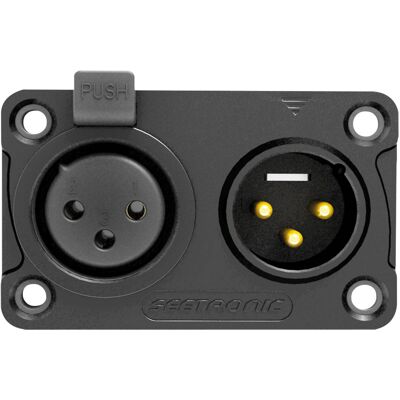 SEETRONIC XLR 3P Châssis combiné entrée/sortie IP65 - contacts dorés - Prise encastrables - Publicité SEETRONIC XLR 3P Châssis combiné entrée/sortie IP65 - contacts dorés - Prise encastrables - Publicité