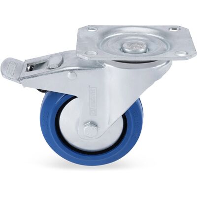 Riggatec 100 mm BLUE Roulette pivotante avec frein - Roulettes - Publicité Riggatec 100 mm BLUE Roulette pivotante avec frein - Roulettes - Publicité