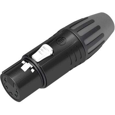 Connecteur SEETRONIC XLR 5P - femelle Contacts argentés - boîtier noir - Connecteurs XLR 5 pole - Publicité Connecteur SEETRONIC XLR 5P - femelle Contacts argentés - boîtier noir - Connecteurs XLR 5 pole - Publicité