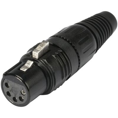 HICON HI-X5CF-BLK Connecteur XLR - 5 broches, noir, métal, droit - Publicité HICON HI-X5CF-BLK Connecteur XLR - 5 broches, noir, métal, droit - Publicité
