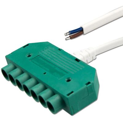 ISOLED Distributeur à 6 voies mini-prise femelle, 1 m, 2x0,75, IP54, blanc-vert, max. 48V - Accessoires divers - Publicité ISOLED Distributeur à 6 voies mini-prise femelle, 1 m, 2x0,75, IP54, blanc-vert, max. 48V - Accessoires divers - Publicité