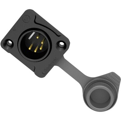 Châssis SEETRONIC XLR 5P - mâle - IP65 Contacts dorés - boîtier noir - Prise encastrables - Publicité Châssis SEETRONIC XLR 5P - mâle - IP65 Contacts dorés - boîtier noir - Prise encastrables - Publicité