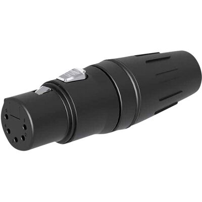 Connecteur SEETRONIC XLR 5 broches - femelle, contacts dorés - boîtier noir - Connecteurs XLR 5 pole - Publicité Connecteur SEETRONIC XLR 5 broches - femelle, contacts dorés - boîtier noir - Connecteurs XLR 5 pole - Publicité
