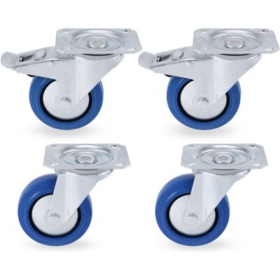 Riggatec Blue Wheels - Roues de 100mm - Haute capacité, Silencieuses, Polyvalentes - Publicité Riggatec Blue Wheels - Roues de 100mm - Haute capacité, Silencieuses, Polyvalentes - Publicité