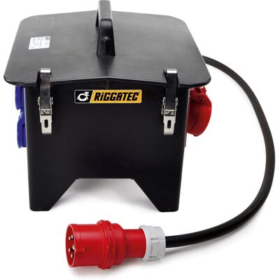 Riggatec Power Distributor IP44 32A in 2x16A CEE, 1x32A CEE 4xSK - Distributeur électrique 32 A 400 V - Publicité Riggatec Power Distributor IP44 32A in 2x16A CEE, 1x32A CEE 4xSK - Distributeur électrique 32 A 400 V - Publicité