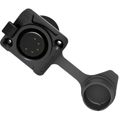Châssis SEETRONIC XLR 5P - femelle - IP65 Contacts dorés - boîtier noir - Prise encastrables - Publicité Châssis SEETRONIC XLR 5P - femelle - IP65 Contacts dorés - boîtier noir - Prise encastrables - Publicité