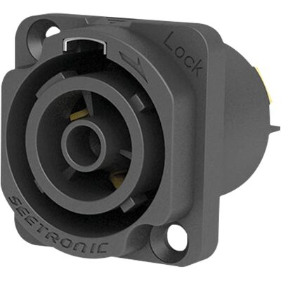 Connecteur de châssis SEETRONIC Power Pro True Outlet - Femelle - Verrouillage de taille D - Prise encastrables - Publicité Connecteur de châssis SEETRONIC Power Pro True Outlet - Femelle - Verrouillage de taille D - Prise encastrables - Publicité
