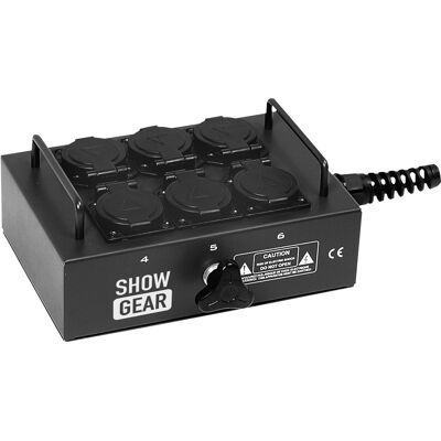 SHOWGEAR BO-6-PG 6 prises Schuko avec écrou de câble - 16 A max. - Distributeurs de courant - Publicité SHOWGEAR BO-6-PG 6 prises Schuko avec écrou de câble - 16 A max. - Distributeurs de courant - Publicité