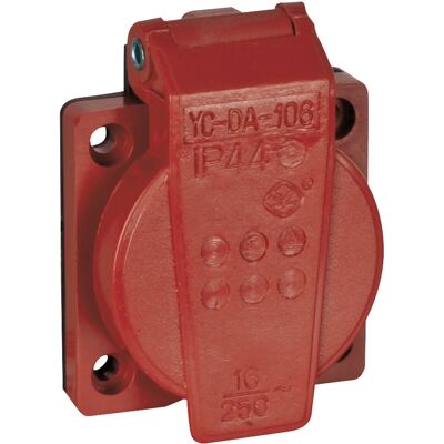 Connecteur électrique Showgear Showtec - Rouge - 230V/240V - IP44 - Plastique - Publicité Connecteur électrique Showgear Showtec - Rouge - 230V/240V - IP44 - Plastique - Publicité