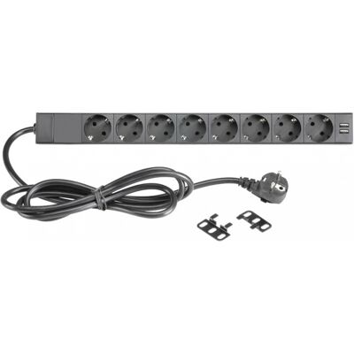 Adam Hall 19" Parts 87471 USB - Multiprise Secteur 8 Prises rackable 19" avec interrupteur et 2 - Multiprises rackables - Publicité Adam Hall 19" Parts 87471 USB - Multiprise Secteur 8 Prises rackable 19" avec interrupteur et 2 - Multiprises rackables - Publicité
