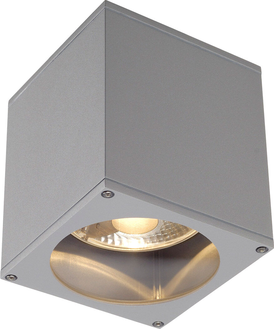 SLV BIG THEO, plafonnier extérieur, gris argent, GU10/QPAR111, 75W max, IP44 - Lampes sur pied, murales et de plafond (extérieur)