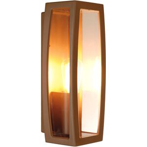 SLV MERIDIAN BOX, applique extérieure, diffuseur transparent, rouille, E27, 25W max, IP54 - Lampes sur pied, murales et de plafond (extérieur)