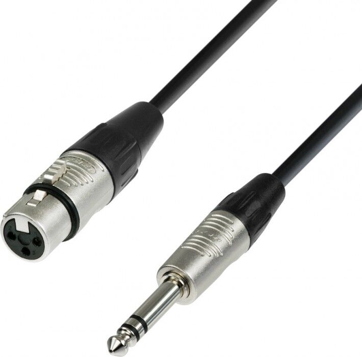 Adam Hall Cables 4 STAR BFV 0300 - Câble Micro REAN XLR femelle vers Jack 6,35 mm TRS stéréo 3 m - Câbles Adaptateurs