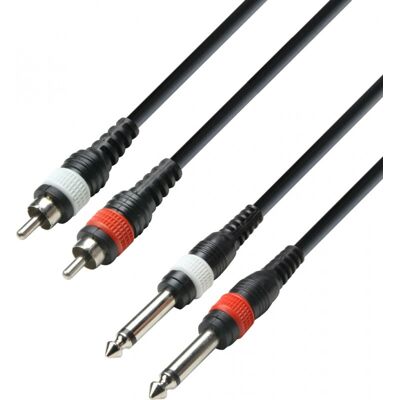 Adam Hall Cables K3 TPC 0300 M - Câble audio 2 connecteurs RCA sur 2 - Câbles jumeaux - Publicité Adam Hall Cables K3 TPC 0300 M - Câble audio 2 connecteurs RCA sur 2 - Câbles jumeaux - Publicité