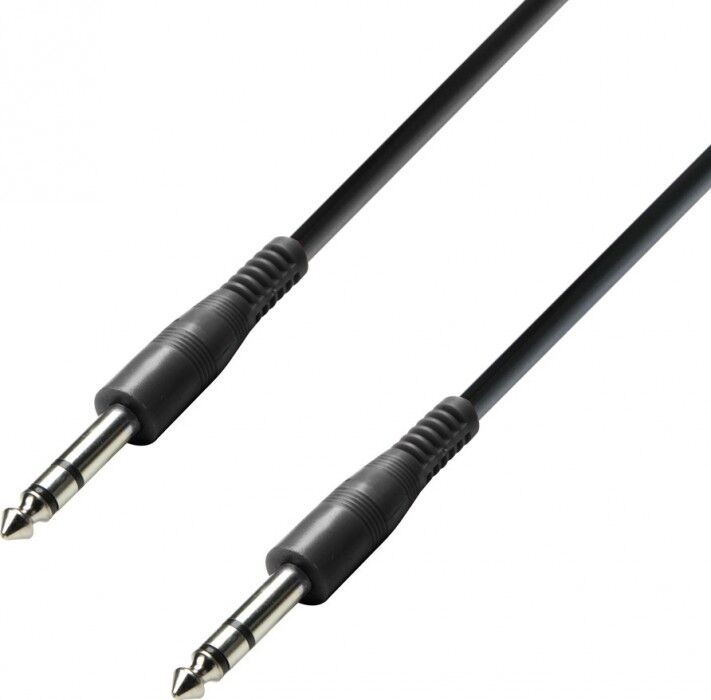 Adam Hall Cables 3 STAR BVV 0030 ECO - Câble de Patch Jack 6,35 mm TRS stéréo vers Jack 6,35 mm - Câble RCA