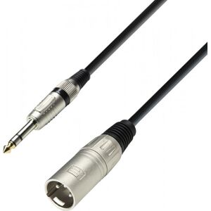 Adam Hall Cables 3 STAR BMV 0600 - Câble Micro XLR mâle vers Jack 6,35 mm TRS stéréo 6 m - Câbles Adaptateurs