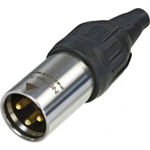 Neutrik XLR 3P Connector male TOP Contacts plaqués or, boîtier inox - Connecteur XLR 3 pol.