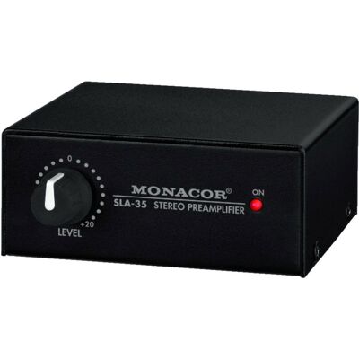 MONACOR SLA-35 Convertisseur niveau stéréo et impédance - Préamplificateurs pour microphones - Publicité MONACOR SLA-35 Convertisseur niveau stéréo et impédance - Préamplificateurs pour microphones - Publicité