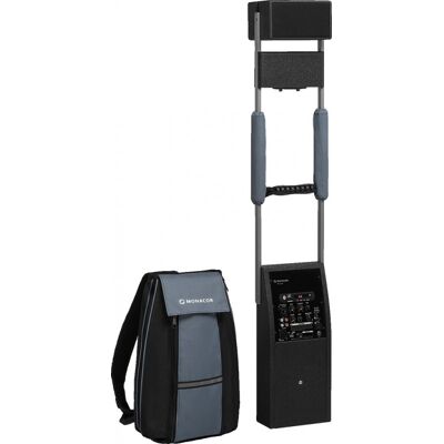 Système PA portable sans fil MONACOR - 70W, Bluetooth, Microphone - Publicité Système PA portable sans fil MONACOR - 70W, Bluetooth, Microphone - Publicité
