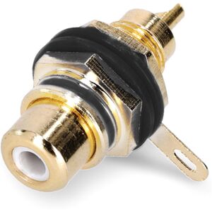 Adam Hall Connectors 4 STAR PR2 BLK - RCA socket female gold-plated with black code ring - Prise encastrables