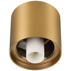 Combinez VARYT en système modulaire pour créer des plafonniers ou des appliques murales personnalisés et des lampes à poser ou des suspensions. Les socles de haute qualité disponibles en cinq coloris (noir, blanc, chromé, laiton, cuivre) offrent une grande liberté de conception avec les abat-jour en verre. Ainsi, le système flexible VARYT permet de créer des solutions d'éclairage personnalisées et élégantes pour les intérieurs les plus divers, tout en soulignant les goûts individuels.Données techniques: Nom du produit: VARYT, Couleur: laiton, Matière: aluminium, Puissance en watts: 6 W, Douille: E14, Nombre de douilles: 1, Code IP: IP44, Montage: En saillie, Forme: rond, Hauteur: 8 cm, Diamètre: 7.6 cm, Indice de résistance aux chocs: IK02, Résistance aux chocs: 0.2 joule, Tension nominale primaire: 220-240V ~50/60 Hz, Température ambiante: -20 - 40 °C, Poids net: 0.27 kg image