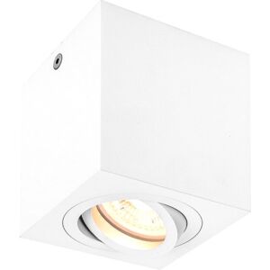 SLV TRILEDO, plafonnier intérieur, simple, carré, blanc, GU10/LED GU10 51mm, 10W max - Lampes murales et de plafond