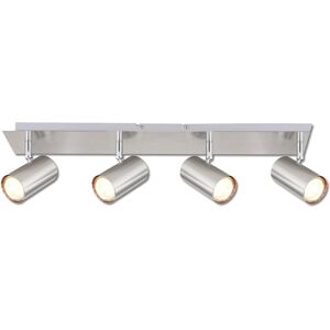 ISOLED Spot de plafond nickel mat, 4xGU10 douille, sans éclairage - Lampes murales et de plafond - Publicité ISOLED Spot de plafond nickel mat, 4xGU10 douille, sans éclairage - Lampes murales et de plafond - Publicité