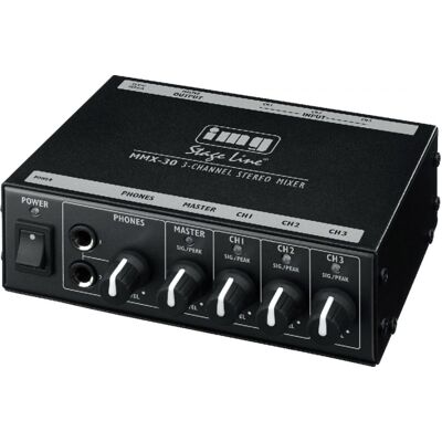 Mixeur ligne stéréo compact 3 canaux IMG Stage Line MMX-30 - Publicité Mixeur ligne stéréo compact 3 canaux IMG Stage Line MMX-30 - Publicité