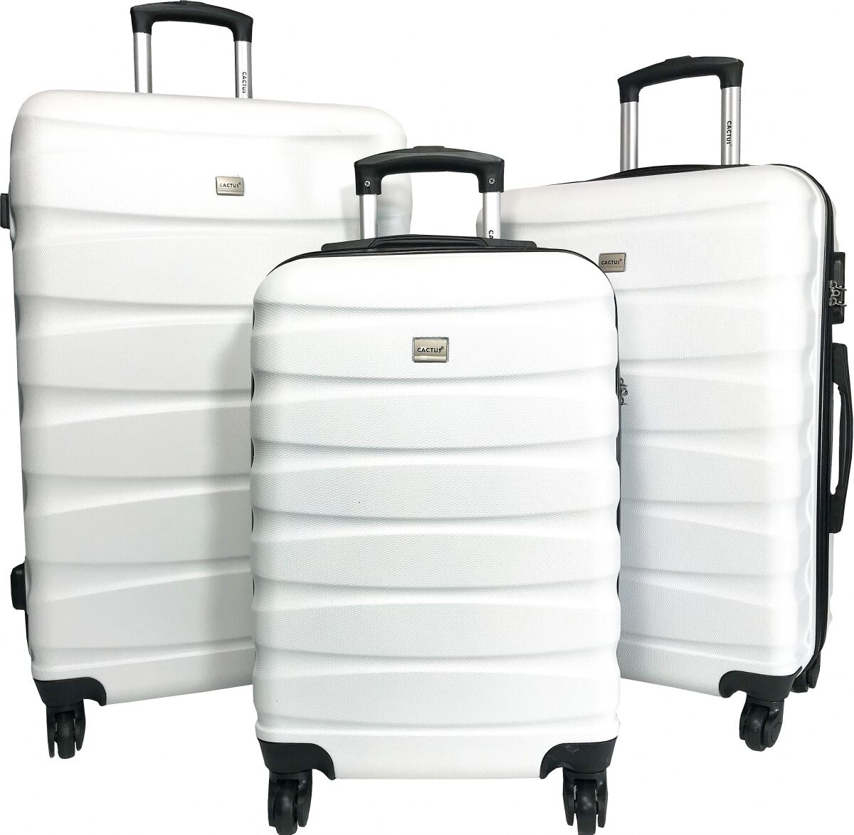 Cactus Lot 3 Valises Rigides dont 1 Valise Cabine Cactus ABS - BLANC Cactus Lot 3 Valises Rigides dont 1 Valise Cabine Cactus ABS - BLANC