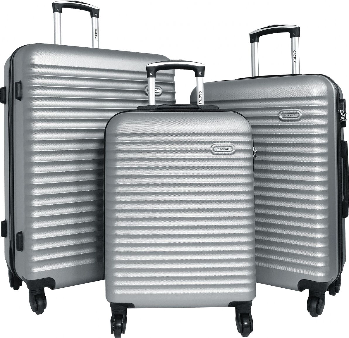 Cactus Lot 3 Valises Rigides dont 1 Valise Cabine Cactus ABS - ARGENT Cactus Lot 3 Valises Rigides dont 1 Valise Cabine Cactus ABS - ARGENT