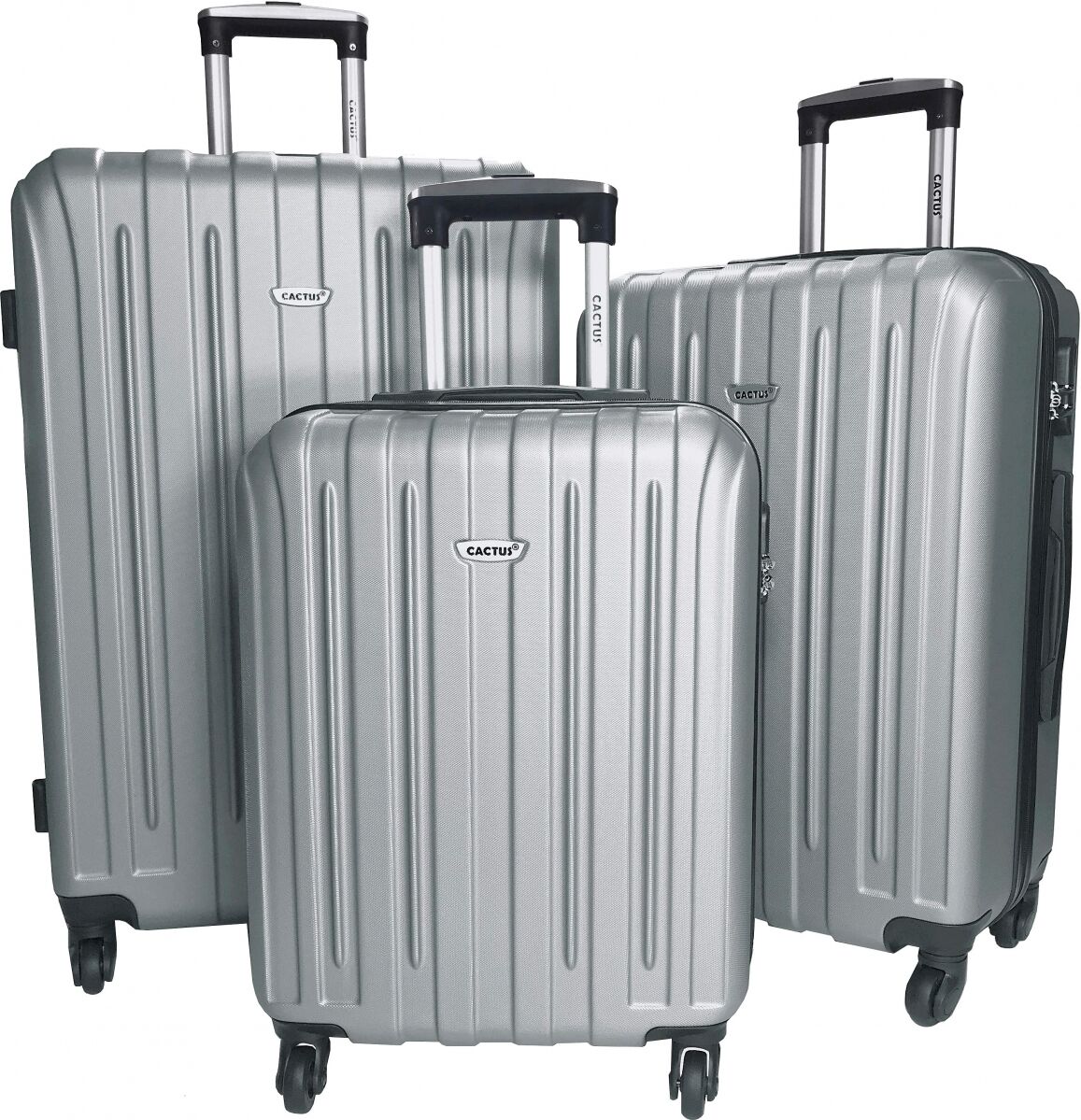 Cactus Lot 3 Valises Rigides dont 1 Valise Cabine Cactus ABS - ARGENT Cactus Lot 3 Valises Rigides dont 1 Valise Cabine Cactus ABS - ARGENT