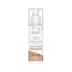 Laboratoires de Biarritz Alga Maris Crème Solaire Teintée Visage SPF50 Bio 50 ml - Flacon-Pompe 50 ml