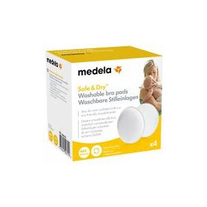 Medela Safe & Dry 4 Coussinets d'Allaitement Lavables - Boîte 4 coussinets