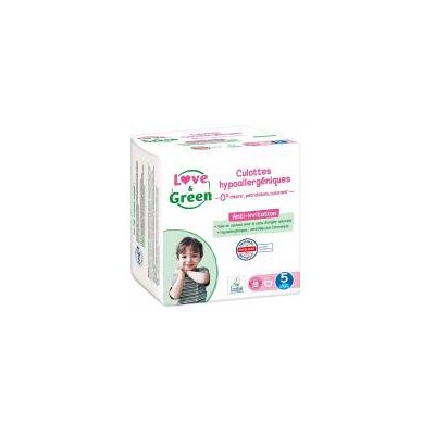 Love & Green Culottes Hypoallergéniques 29 Culottes Taille 5 (12-18 kg) - Paquet 29 couches-culottes - Publicité Love & Green Culottes Hypoallergéniques 29 Culottes Taille 5 (12-18 kg) - Paquet 29 couches-culottes - Publicité