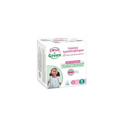 Love & Green Culottes Hypoallergéniques 26 Culottes Taille 6 (+16 kg) - Paquet 26 couches-culottes - Publicité Love & Green Culottes Hypoallergéniques 26 Culottes Taille 6 (+16 kg) - Paquet 26 couches-culottes - Publicité