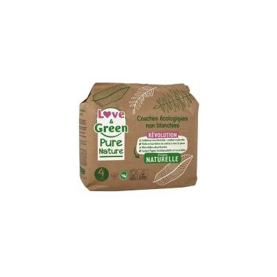 Love & Green Couche Écologiques Pure nature 38 Couches Taille 4 Maxi (7 à 14 kg) - Paquet 38 couches - Publicité Love & Green Couche Écologiques Pure nature 38 Couches Taille 4 Maxi (7 à 14 kg) - Paquet 38 couches - Publicité