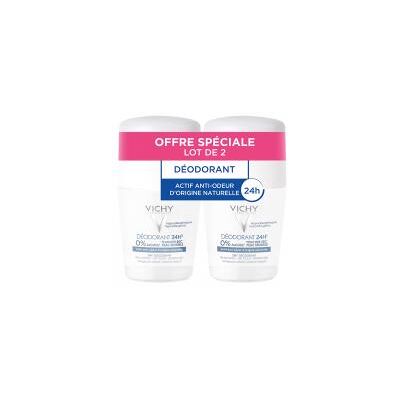 Vichy Déodorant 24H Toucher Sec Peau Sensible 2x50ml - Publicité Vichy Déodorant 24H Toucher Sec Peau Sensible 2x50ml - Publicité