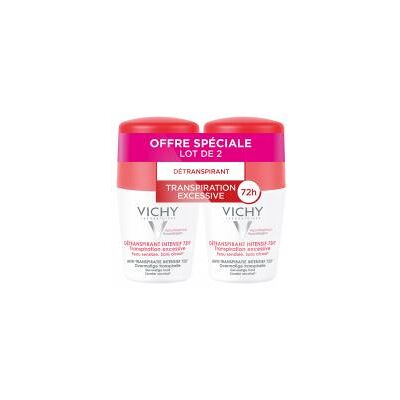Vichy Détranspirant Intensif 72H Transpiration Excessive Lot de 2 x 50 ml - Lot 2 x 50 ml - Publicité Vichy Détranspirant Intensif 72H Transpiration Excessive Lot de 2 x 50 ml - Lot 2 x 50 ml - Publicité