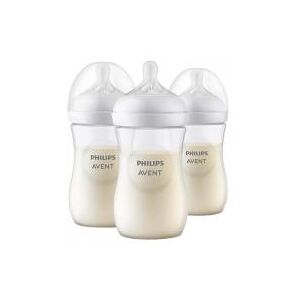 Avent Natural Response 3 Biberons 260 ml 1 Mois et + - Boîte 3 biberons de 260 ml