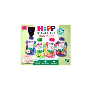 HiPP 100% Fruits dès 6 Mois Bio 8 Gourdes - Boîte 8 gourdes de 90 g