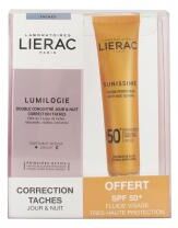 Lierac Lumilogie Double Concentré Jour & Nuit Correction Taches 30 ml + Sunissime Fluide Protecteur Anti-Âge Global SPF50 40 ml Offert - Coffret 2 produits