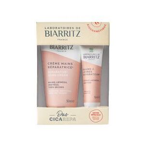 Laboratoires de Biarritz Crème Mains Réparatrice Bio 50 ml + Baume à Lèvres Réparateur Bio 15 ml - Coffret 2 produits