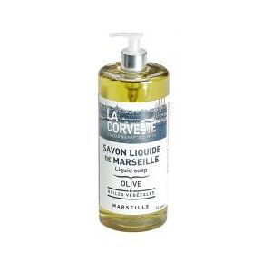 La Corvette Savon Liquide de Marseille Olive 1 L - Flacon-Pompe 1 L