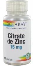 Solaray Citrate de Zinc 60 Capsules Végétales - Boîte 60 capsules