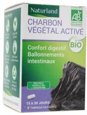 Naturland Charbon Végétal Activé Bio 60 Végécaps - Pot 60 gélules