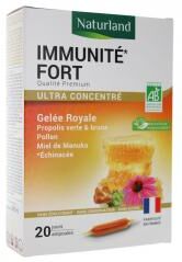 Naturland Immunité Fort Ultra Concentré Bio 20 Ampoules de 10 ml - Boîte 20 ampoules de 10 ml