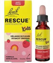 Rescue Bach Kids Compte-Gouttes Goût Fraise 10 ml - Flacon compte goutte 10 ml