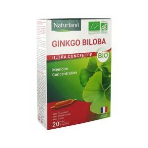 Naturland Ginkgo Biloba Bio 20 Ampoules - Boîte 20 ampoules de 10 ml